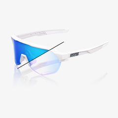 100% S2 sunčane naočale Bastille LE, Pearl White Glitter - Blue Mirror Photochromic