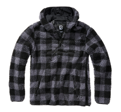 Brandit Teddyfleece Worker flis pulover, crni/sivi