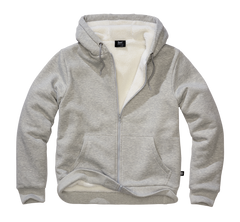Brandit Sweatjacket muški pulover s toplom podstavom Teddylining, sivi melange