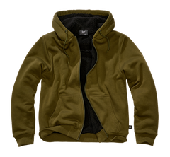 Brandit Sweatjacket muški pulover s toplom podstavom Teddylining, maslinasto zeleni
