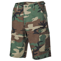 MFH BDU američke kratke hlače Ripstop, woodland-stonewashed