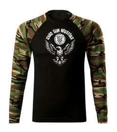 DRAGOWA Fit-T majica s dugim rukavom HR orao "Iznad svih Hrvatska", woodland