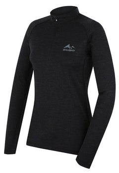 HUSKY Merino termo rublje majica dugih rukava Merow Zips, crna, L
