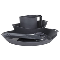 Lifeventure Ellipse plastični set za jelo 4 kom, grafit