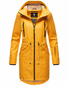 Marikoo Racquelle softshell jakna ženska s kapuljačom, amber yellow