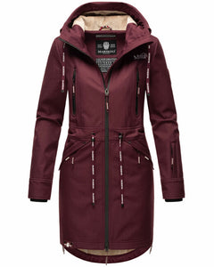 Marikoo Racquelle softshell jakna ženska s kapuljačom, wine