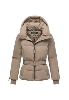 Marikoo Aleyna16 zimska jakna ženska s kapuljačom, taupe grey