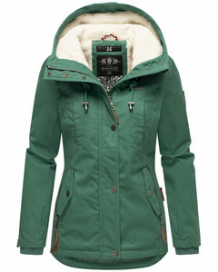 Marikoo Bikoo parka zimska ženska s kapuljačom, dusty green