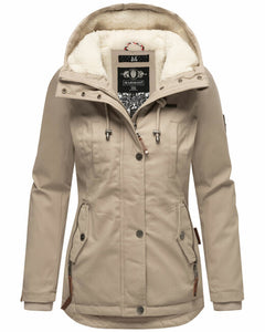 Marikoo Bikoo ženska parka zimska s kapuljačom, Light taupe