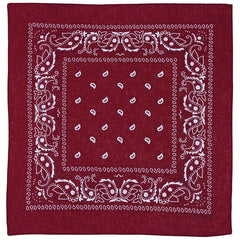 MFH bandana pamuk, bordo-crna, cca 55 x 55 cm