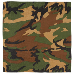 MFH bandana pamuk, woodland, cca 55 x 55 cm