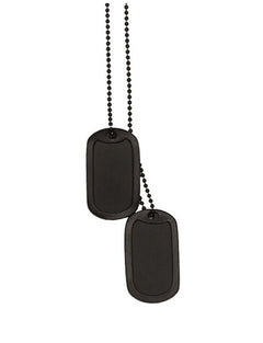 Mil-Tec Dog-Tags ID pločice s lančićem i gumenim prigušivačem, crne
