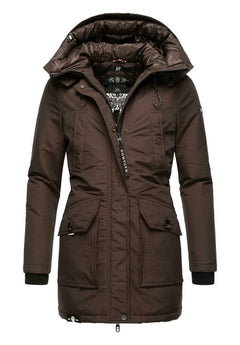 Navahoo Blizzardstorm zimska jakna ženska s kapuljačom, dark choco