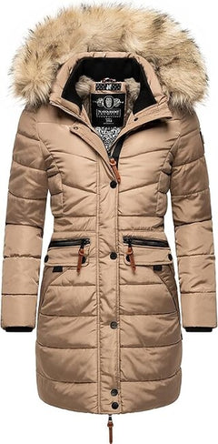 Navahoo Paula ženska parka zimska s kapuljačom, Taupe grey