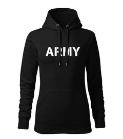 DRAGOWA ženski army pulover s kapuljačom 320 g/m², crni