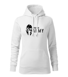 DRAGOWA Spartan Army ženski pulover s kapuljačom 320 g/m², bijeli