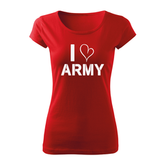 DRAGOWA ženska i love army kratka majica 150 g/m², crvena