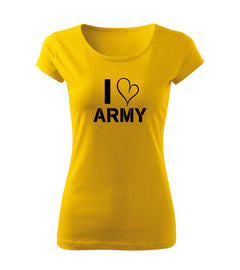 DRAGOWA ženska majica I love army 150 g/m², žuta