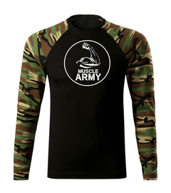 DRAGOWA Fit-T majica s dugim rukavom muscle army biceps 160 g/m², Woodland
