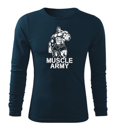 DRAGOWA Fit-T majica dugih rukava muscle army man 160 g/m², tamnoplava