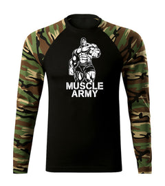 DRAGOWA Fit-T majica dugih rukava muscle army man 160 g/m², woodland
