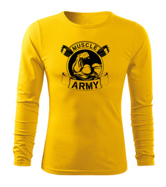 DRAGOWA Fit-T majica s dugim rukavom muscle army original 160 g/m², žuta