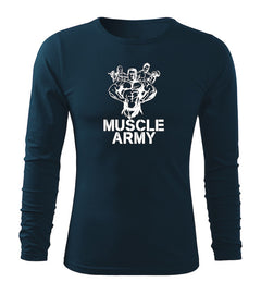 DRAGOWA Fit-T majica s dugim rukavom muscle army team 160 g/m², tamnoplava