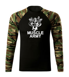 DRAGOWA Fit-T majica s dugim rukavom muscle army team 160 g/m², Woodland