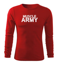DRAGOWA Fit-T majica s dugim rukavom muscle army 160 g/m², crvena
