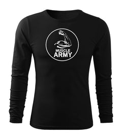 DRAGOWA Fit-T majica s dugim rukavom muscle army biceps 160 g/m², crna