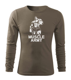 DRAGOWA Fit-T majica s dugim rukavom muscle army man 160 g/m², maslinasto zelena