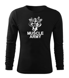DRAGOWA Fit-T majica s dugim rukavom army team muscle 160 g/m², crna