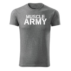 DRAGOWA muscle army fitness majica 180 g/m², siva