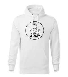 DRAGOWA muški muscle army pulover s kapuljačom biceps 320 g/m², bijeli