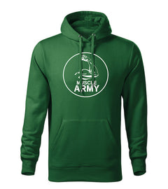 DRAGOWA muški muscle army pulover s kapuljačom biceps 320 g/m², zeleni