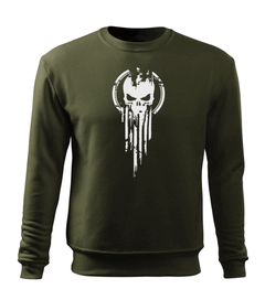 DRAGOWA muška dukserica skull 300 g/m², maslinasta