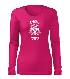DRAGOWA Slim ženska majica s dugim rukavom special forces 160 g/m², ružičasta