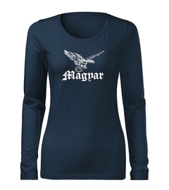 DRAGOWA Slim ženska turul majica s dugim rukavom 160 g/m², tamnoplava