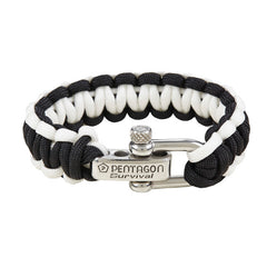 Pentagon narukvica paracord, crno bijela