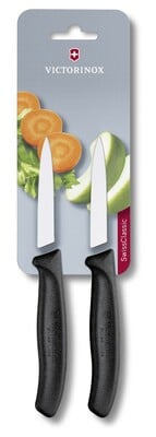 Victorinox Swiss Classic 2-dijelni set noževa s glatkom oštricom, crni
