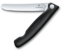 Victorinox Swiss Classic sklopivi nož za voće i povrće glatka oštrica, crni
