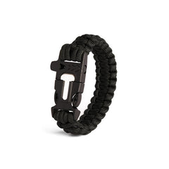 WARAGOD Bazin paracord narukvica s piskom i kresivom, crna