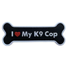 WARAGOD I love my K9 Cop našivak PVC, crni