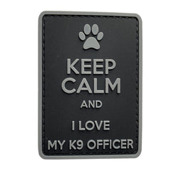 WARAGOD Keep Calm and I love my K9 PVC našivak, crno-sivi