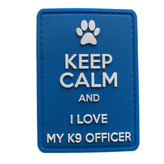 WARAGOD Keep Calm and I love my K9 PVC našivak, plavi