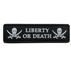 WARAGOD Liberty or Death PVC našivak, crno-bijeli