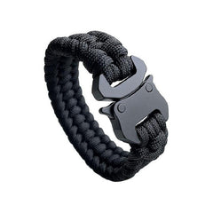 WARAGOD Paracord narukvica s metalnim klipom Avär, crna