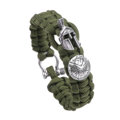 WARAGOD Spartan paracord narukvica s metalnom sponom Hanta, zelena