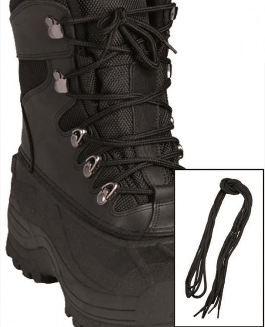 Mil-Tec Co voskane vezice za cipele, crne, 140cm