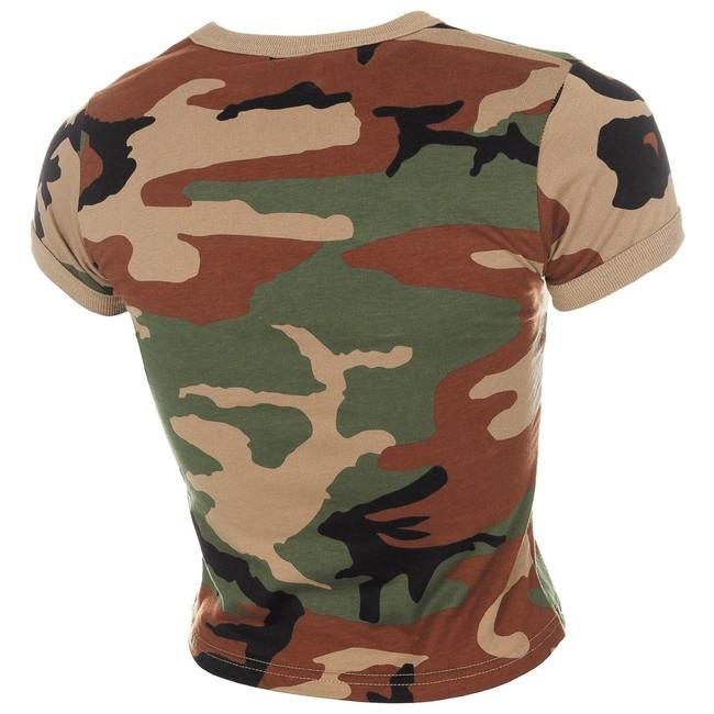 MFH majica ženska kamuflažna woodland, 160g/m2